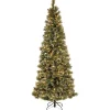 7.5 ft. Pre-Lit Glittery Bristle Slim Tree with LED Lights