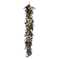 6 ft. Pre-Lit Halloween Garland with Pumpkins and LED Lights