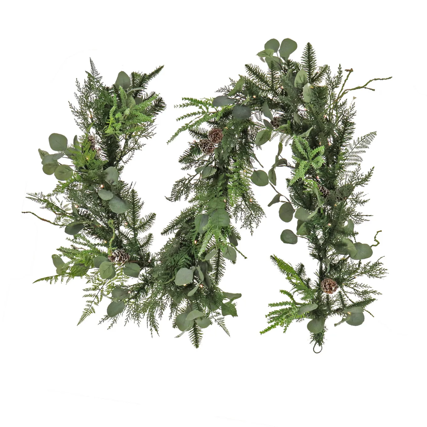 6 ft. Pre-Lit HGTV Home Collection Winter Garden Garland with LED Lights