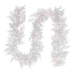 9 ft. Pre-Lit HGTV Home Collection Christmas by the Sea Coral Garland