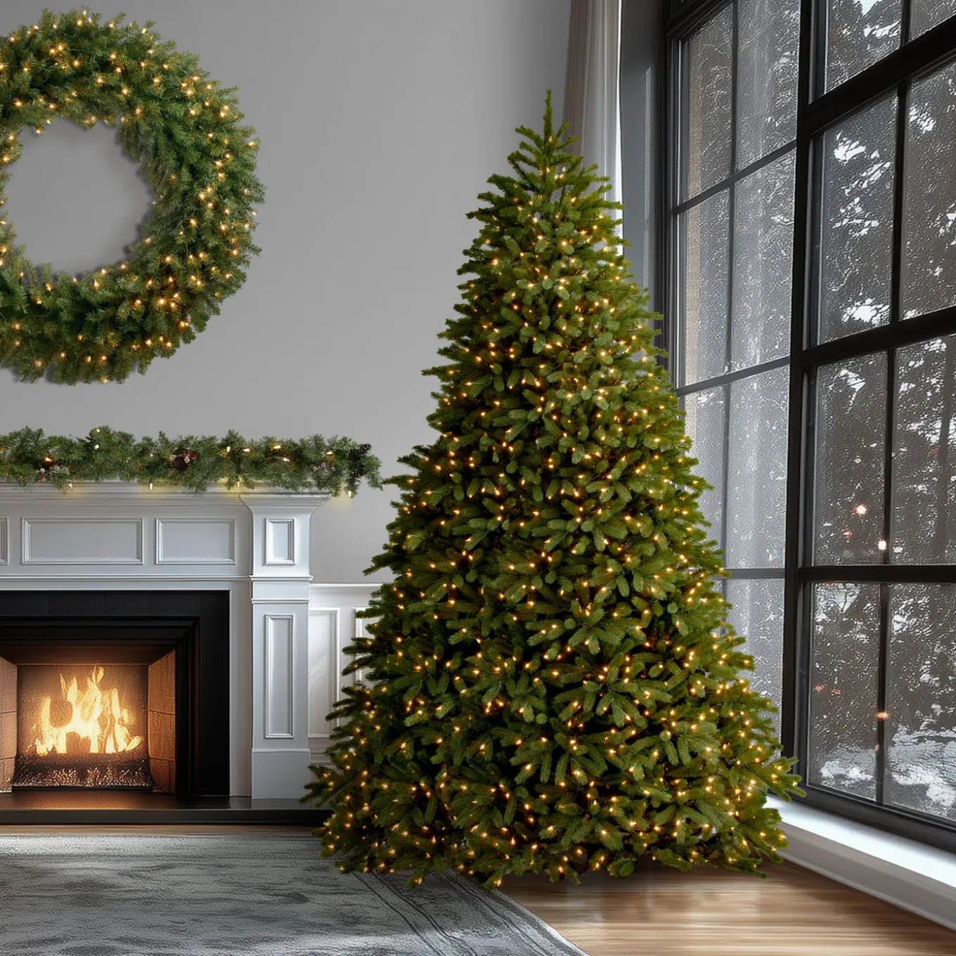 10 ft. Pre-Lit Jersey Fraser Fir Medium Tree with Dual Color LED Lights