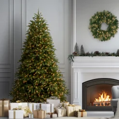 6.5 ft. Pre-Lit Jersey Fraser Fir Medium Tree with Dual Color LED Lights