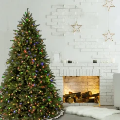 7.5 ft. Pre-Lit Jersey Fraser Fir Tree with Multicolor Lights