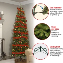 7 ft. Pre-Lit Kingswood Fir Pencil Tree with Clear Lights