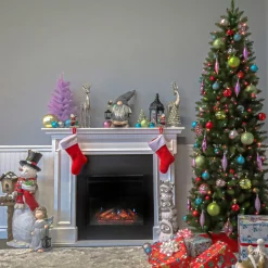 7 ft. Pre-Lit Kingswood Fir Pencil Tree with Multicolor Lights