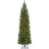 7.5 ft. Pre-Lit Kingswood Fir Pencil Tree with Multicolor Lights