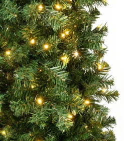 6 ft. Pre-Lit Linden Spruce Slim Tree with Warm White LED Lights