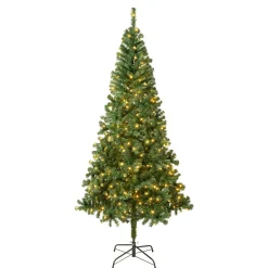 7.5 ft. Pre-Lit Linden Spruce Tree with Warm White LED Lights
