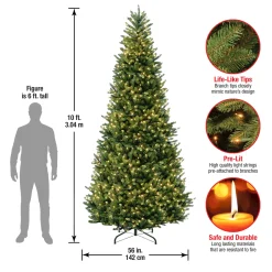 10 ft. Pre-Lit Natural Fraser Slim Fir Tree with Clear Lights
