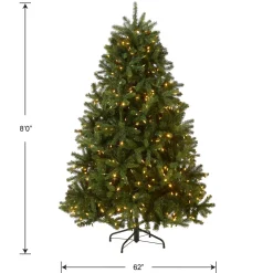 8 ft. Pre-Lit Newberry Spruce Tree with PowerConnect Dual Color LED Lights