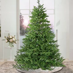 10 ft. Pre-lit Noble Fir Hinged Tree with Dual Color Lights