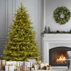 9 ft. Pre-Lit Nordic Spruce Medium Tree with Clear Lights