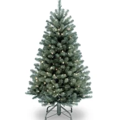 4.5 ft. Pre-Lit North Valley Blue Spruce Tree with Clear Lights