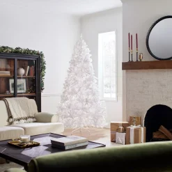 7.5 ft. Pre-Lit North Valley Spruce White Tree with Clear Lights