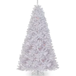 9 ft. Pre-Lit North Valley Spruce White Tree with Clear Lights