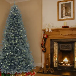 7 ft. Pre-Lit North Valley Spruce Blue Tree with Clear Lights