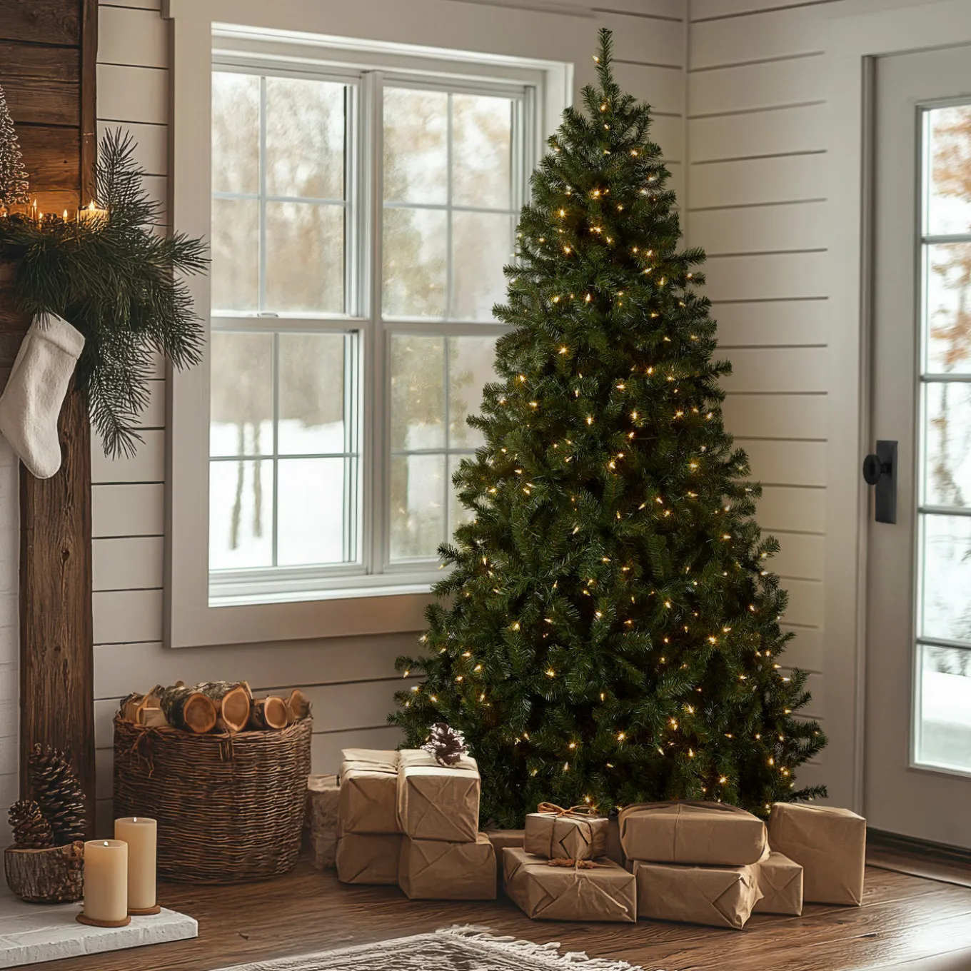 7.5 ft. Pre-Lit North Valley Spruce Tree with PowerConnect Dual Color LED Lights