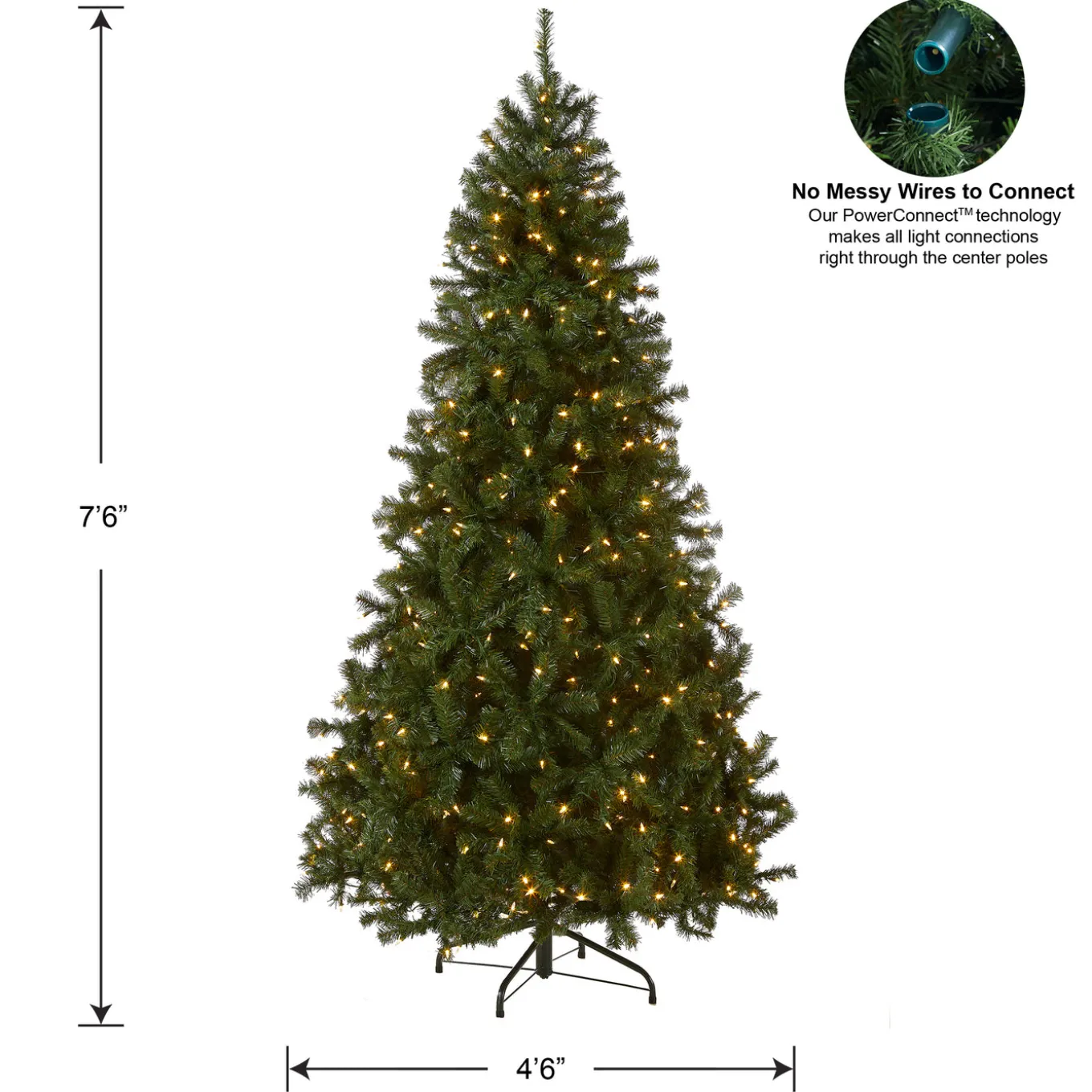 7.5 ft. Pre-Lit North Valley Spruce Tree with PowerConnect Dual Color LED Lights