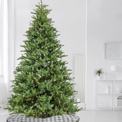 10 ft. Pre-Lit Norway Spruce Hinged Tree with Warm White LED Lights