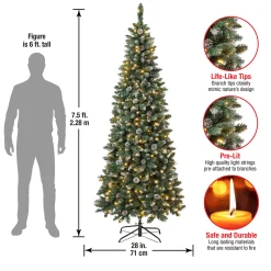 7.5 ft. Pre-Lit Oakley Hills Slim Tree with LED Lights