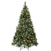 6 ft. Pre-Lit Oakley Hills Snow Tree with Warm White LED Lights