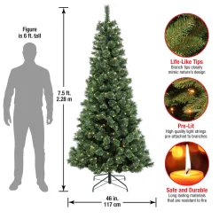 7.5 ft. Pre-Lit Pilchuck Pine Tree with LED Lights