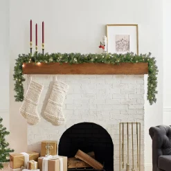 9 ft. Pre-Lit Plug-In Norwood Fir Garland with Clear Lights - 10 in Diameter