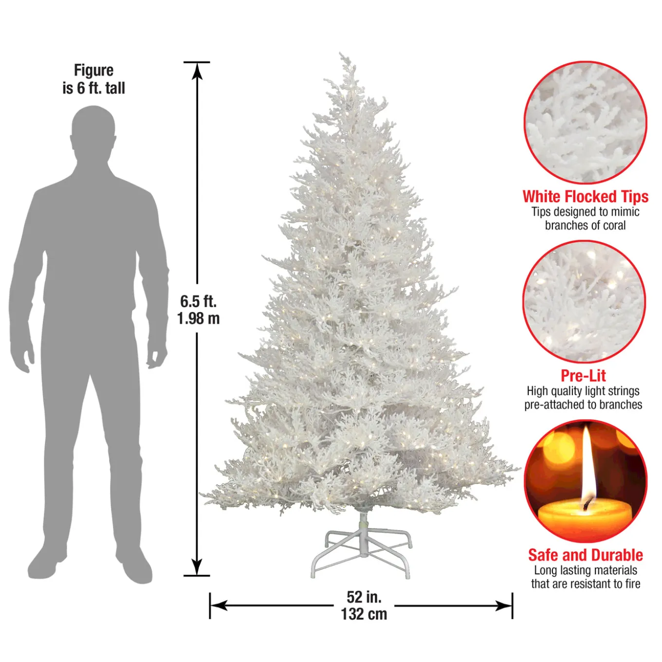 6.5 ft. Pre-Lit Sea Coral Tree with Warm White LED Lights