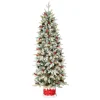 5 ft. Pre-Lit Snowberry Pine Half Tree with Clear Lights