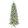 7.5 ft. Pre-Lit Snowy Bottle Brush Slim Tree with Clear Lights