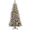 7.5 ft. Pre-Lit Snowy Bristle Pine Slim Tree with Clear Lights