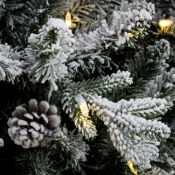 7 ft. Pre-Lit Snowy Calton Pine Tree with LED Lights