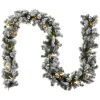 9 ft. Pre-Lit Snowy Camden Garland with Clear Lights