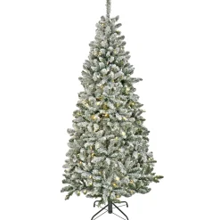 9 ft. Pre-Lit Snowy Chatham Slim Tree with PowerConnect Dual Colored LED Lights