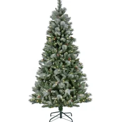 7.5 ft. Pre-Lit Snowy Conconully Tree with LED Lights