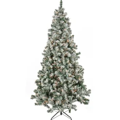 6.5 ft. Pre-Lit Snowy Crestview Tree with Clear Lights