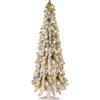 5 ft. Pre-Lit Snowy Downswept Forest Slim Tree with Clear Lights