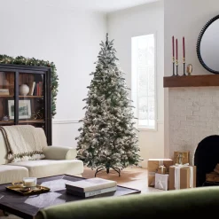 7.5 ft. Pre-Lit Snowy Everest Fir Medium Tree with Clear Lights