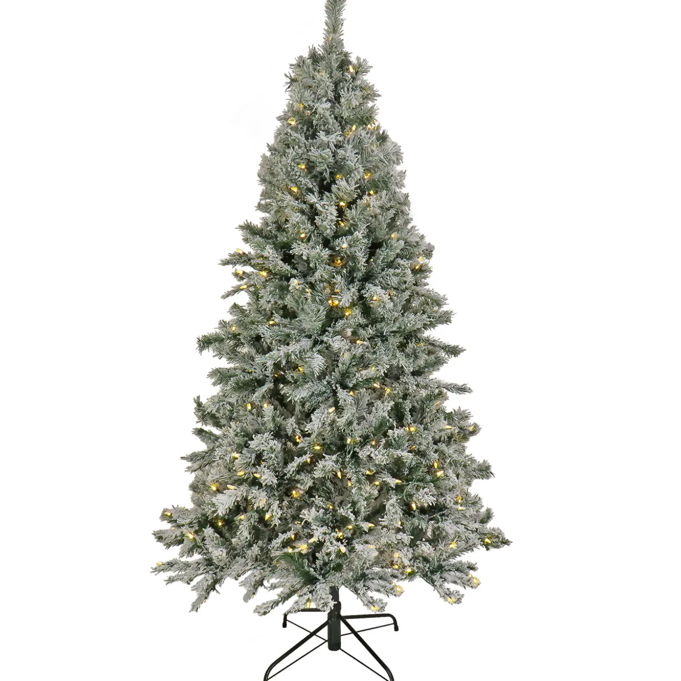 6.5 ft. Pre-Lit Snowy Harwich Hinged Tree with PowerConnect Warm White LED Lights