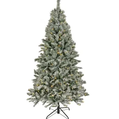 9 ft. Pre-Lit Snowy Harwich Tree with PowerConnect Dual Colored LED Lights