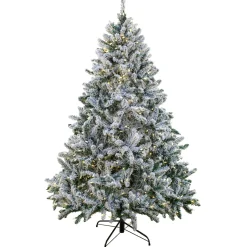 6.5 ft. Pre-Lit Snowy Hudson Tree with PowerConnect Warm White LED Lights