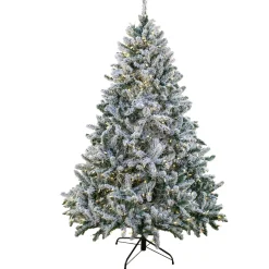 7.5 ft. Pre-Lit Snowy Hudson Tree with PowerConnect Dual Colored Color LED Lights