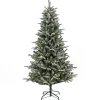 6 ft. Pre-Lit Snowy Libby Fir Tree with LED Lights