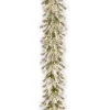 9 ft. Pre-Lit Snowy Sheffield Spruce Garland with Twinkly LED Lights