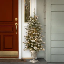 4 ft. Pre-Lit Snowy Sheffield Spruce Tree with Twinkly LED Lights