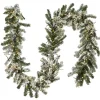 9 ft. Pre-Lit Snowy Sheffield Spruce Garland with LED Lights