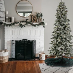 7.5 ft. Pre-Lit Snowy Vintin Fir Tree with LED Lights