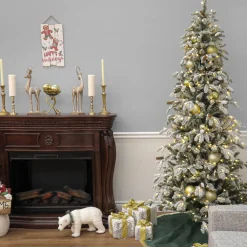 7.5 ft. Pre-Lit Snowy Vintin Fir Tree with LED Lights