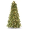 6.5 ft. Pre-Lit Tiffany Fir Slim Tree with Clear Lights PE Branch Tips