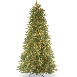6.5 ft. Pre-Lit Tiffany Fir Slim Tree with Clear Lights PE Branch Tips